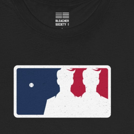 Black t-shirt with a logo on the chest against a white background