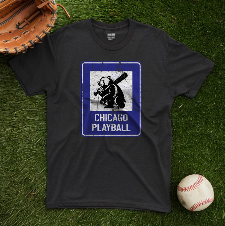 Chicago Baseball Fan | Bear Info Sign | Unisex Tshirt