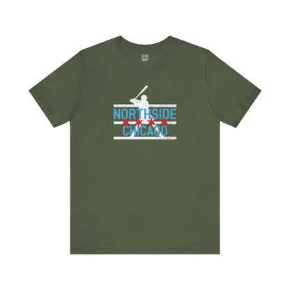 Chicago Baseball Fan | NorthSide City Flag | Unisex Tshirt