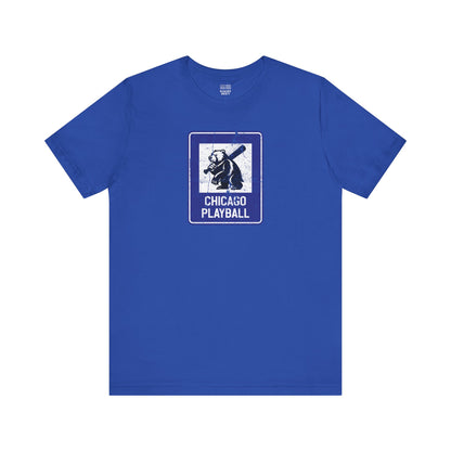 Chicago Baseball Fan | Bear Info Sign | Unisex Tshirt