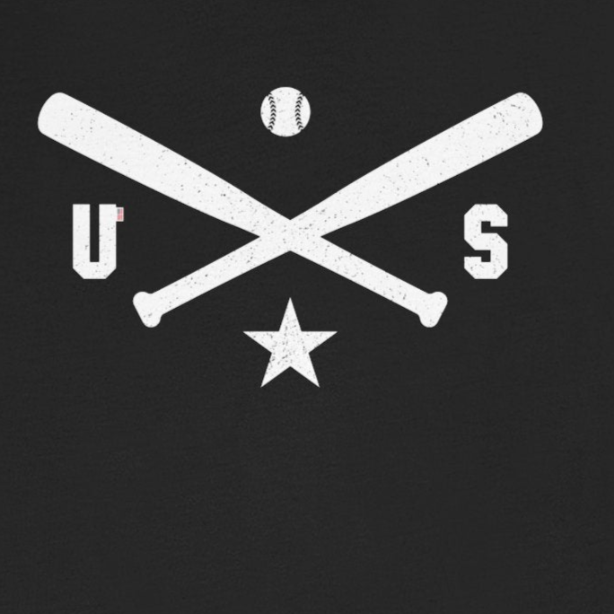 Black t-shirt with white graphic design on a white background