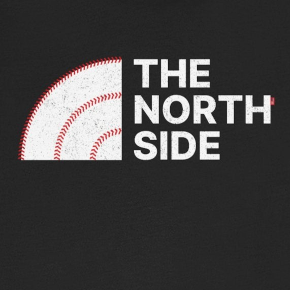 Black t-shirt with 'The North Side' logo on a white background