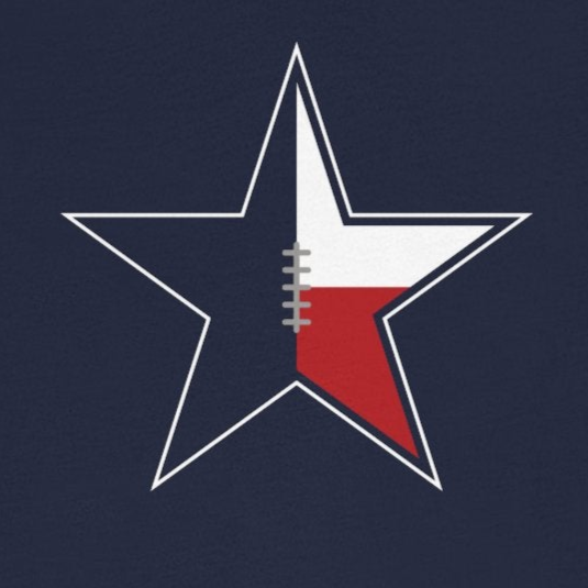 Navy blue t-shirt with a star design on a white background