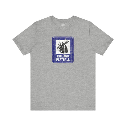 Chicago Baseball Fan | Bear Info Sign | Unisex Tshirt