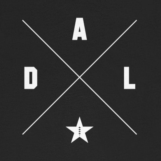 Black t-shirt with white graphic design on a white background