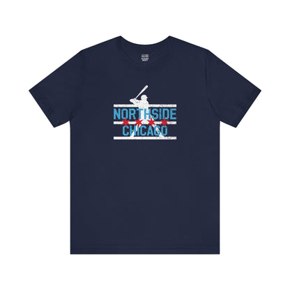 Chicago Baseball Fan | NorthSide City Flag | Unisex Tshirt