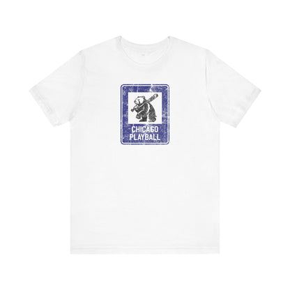 Chicago Baseball Fan | Bear Info Sign | Unisex Tshirt