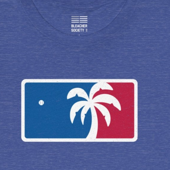 Blue t-shirt with a logo on a white background