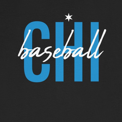 Black t-shirt with 'GHI baseball' text on a white background