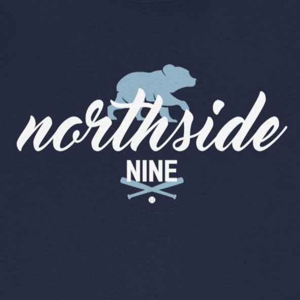 Navy blue t-shirt with 'northside nine' logo on a white background