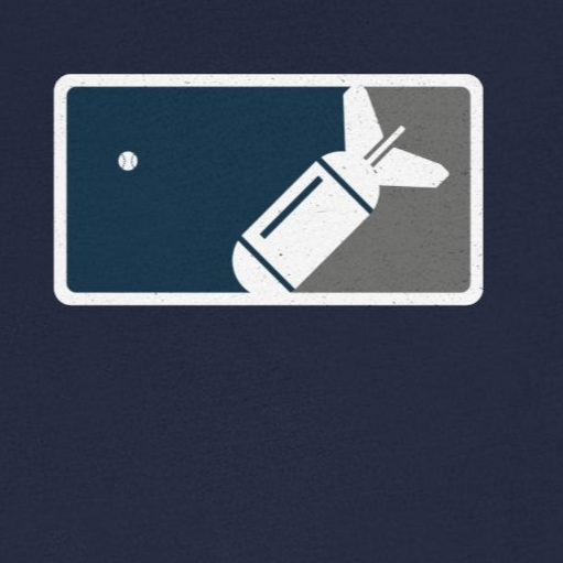 Navy blue t-shirt with a graphic design on a white background