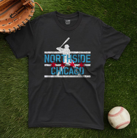Chicago Baseball Fan | NorthSide City Flag | Unisex Tshirt